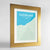 Framed Cleveland Map Art Print 24x36" Gold frame Point Two Design Group