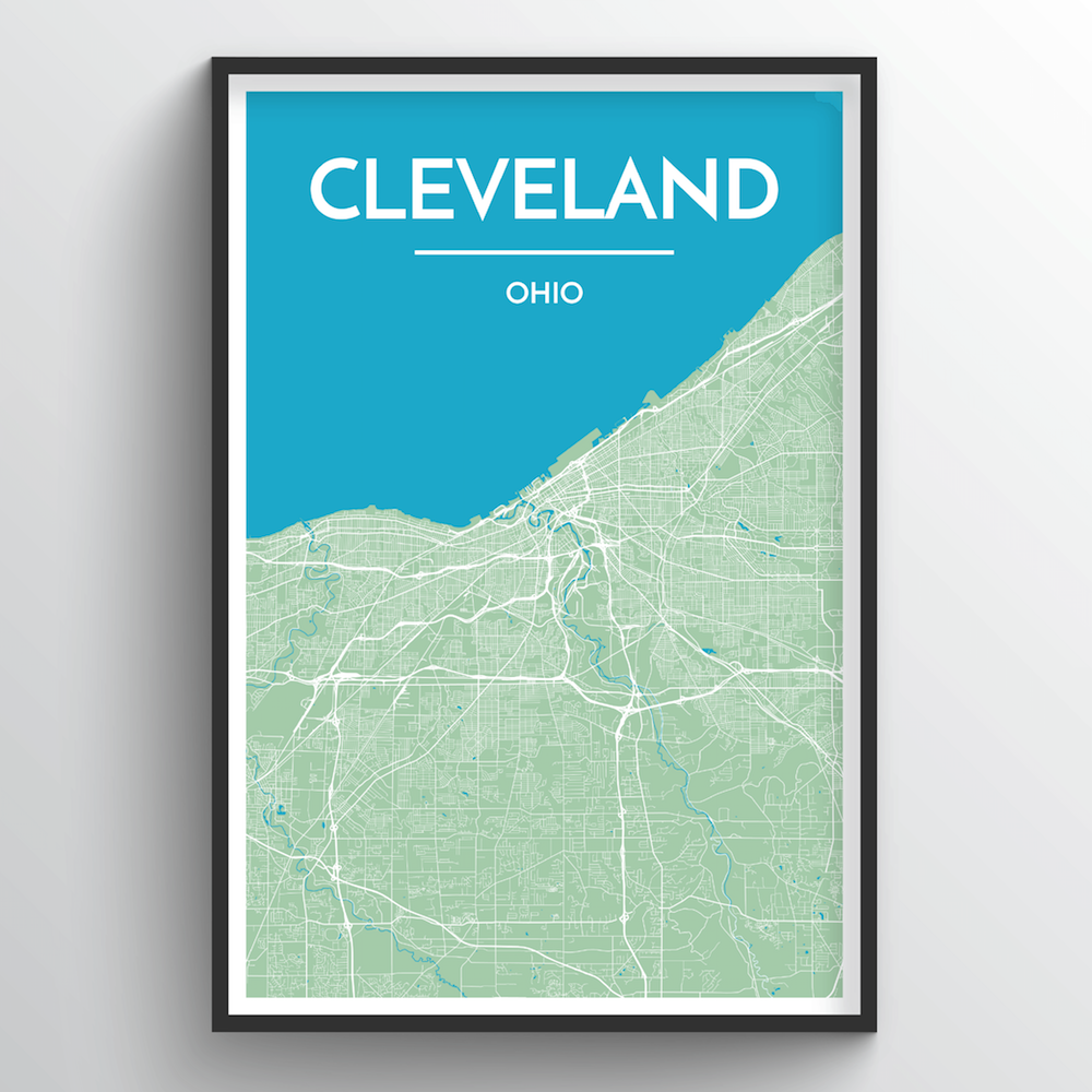 Cleveland Map Art Print - Point Two Design