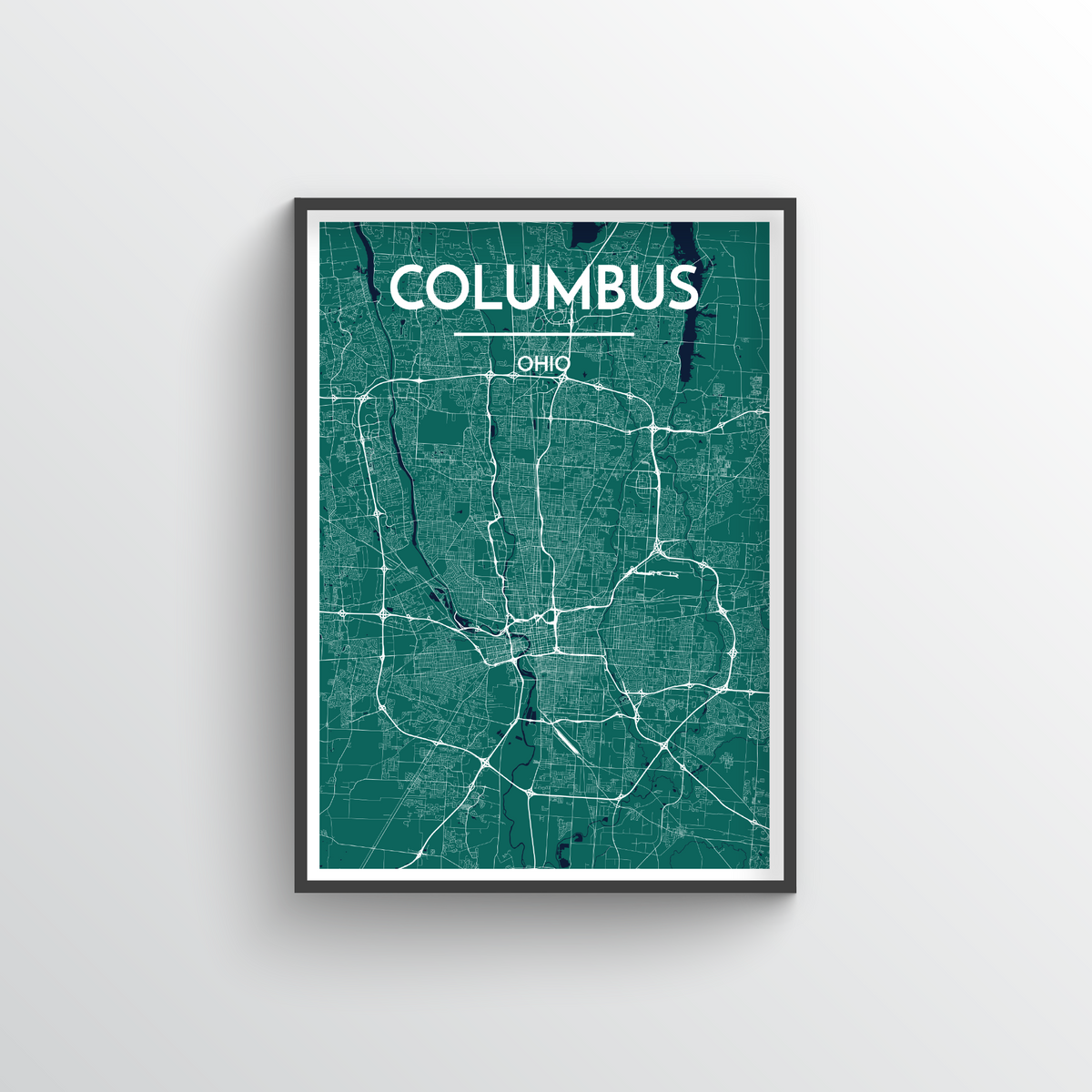 Columbus Map Art Print - Point Two Design
