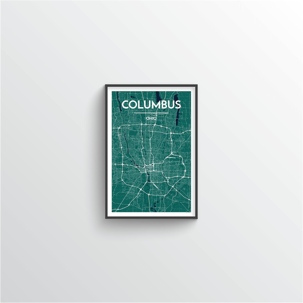 Columbus Map Art Print - Point Two Design