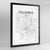 Framed Columbus Map Art Print 24x36" Contemporary Black frame Point Two Design Group
