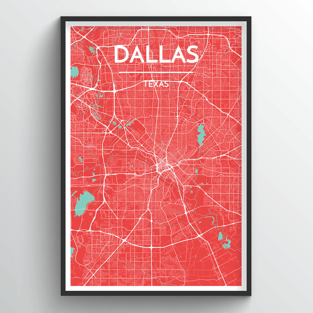 Dallas Map Art Print - Point Two Design