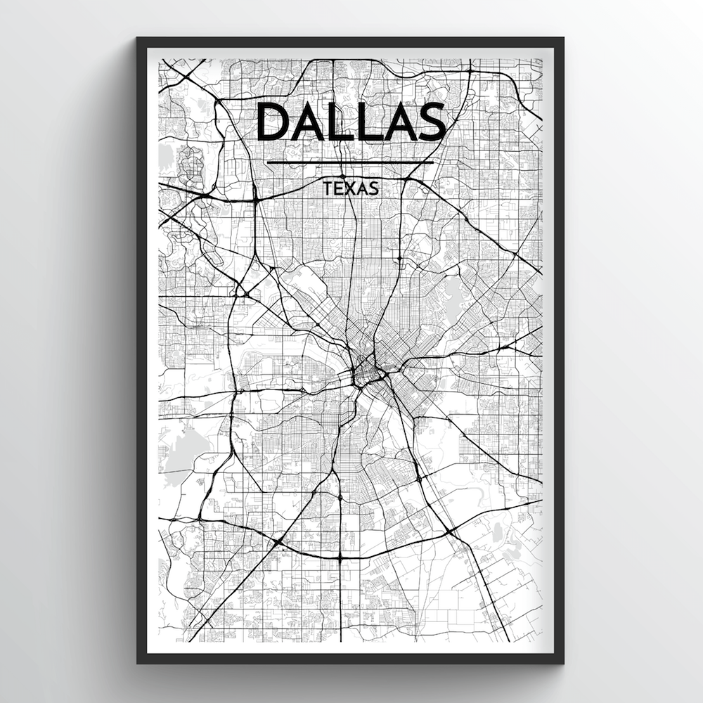 Dallas Map Art Print - Point Two Design