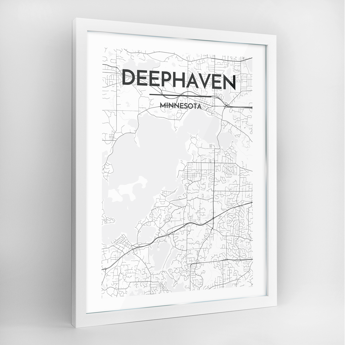 Deephaven Map Art Print - Framed