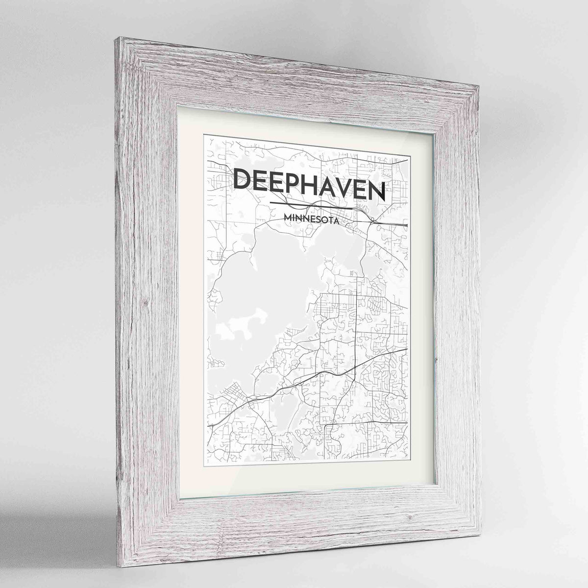 Framed Deephaven Map Art Print 24x36&quot; Western White frame Point Two Design Group