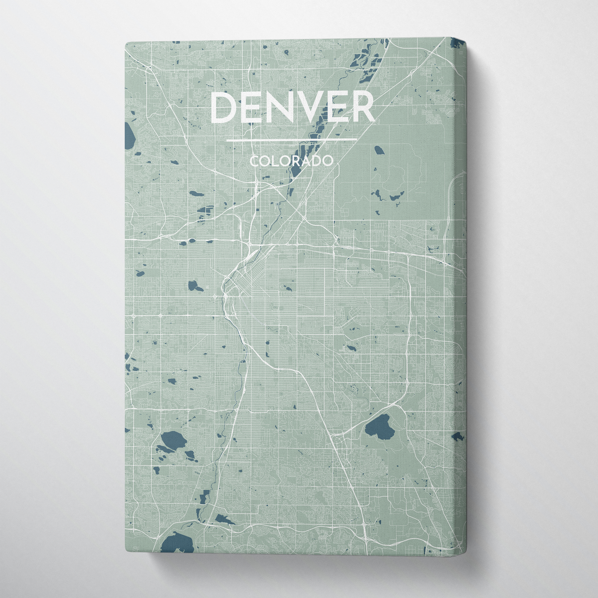 Denver Map Canvas Wrap - Point Two Design