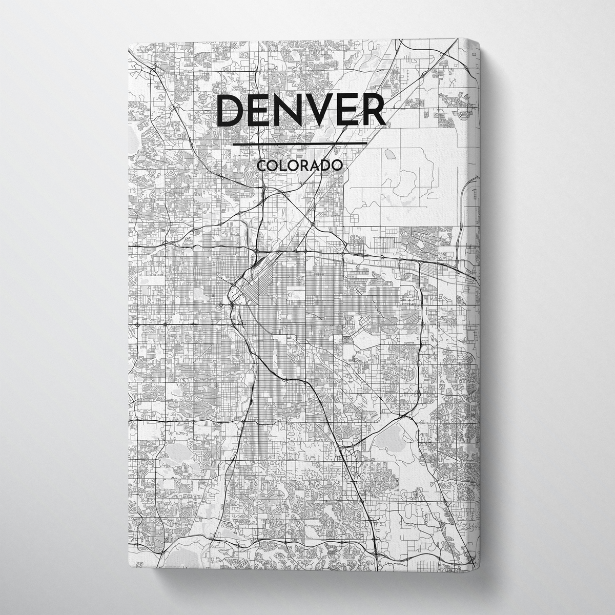 Denver Map Canvas Wrap - Point Two Design