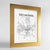Framed Des Moines Map Art Print 24x36" Gold frame Point Two Design Group