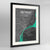 Framed Detroit Map Art Print 24x36" Contemporary Black frame Point Two Design Group