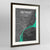 Framed Detroit Map Art Print 24x36" Contemporary Walnut frame Point Two Design Group