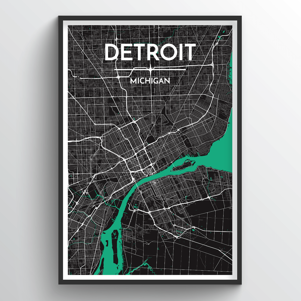 Detroit Map Art Print - Point Two Design