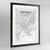 Framed Detroit Map Art Print 24x36" Contemporary Black frame Point Two Design Group