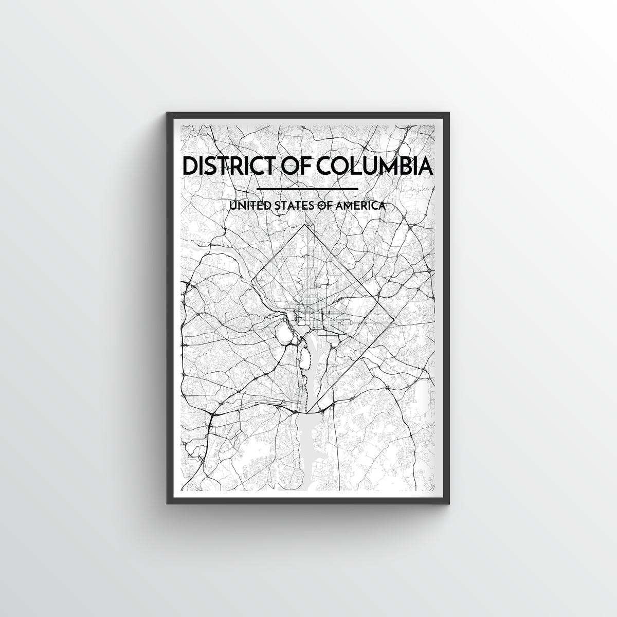 District of Columbia Map Art Print - Point Two Design