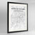 Framed District of Columbia Map Art Print 24x36" Contemporary Black frame Point Two Design Group