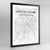 District of Columbia Map Art Print - Framed