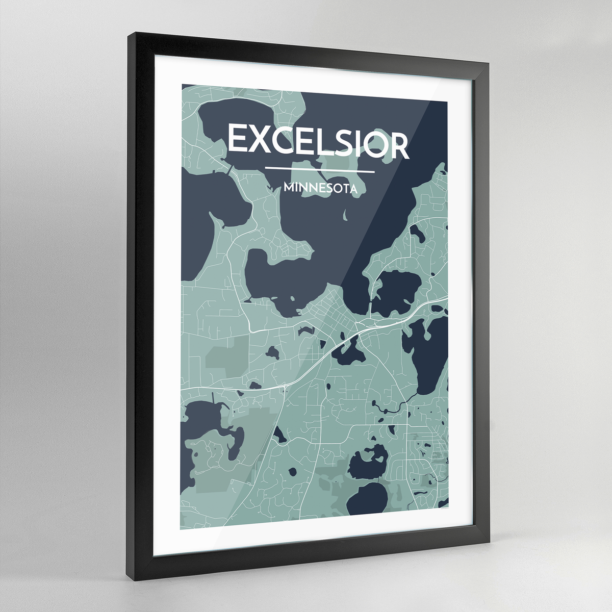 Framed Excelsior Map Art Print - Point Two Design