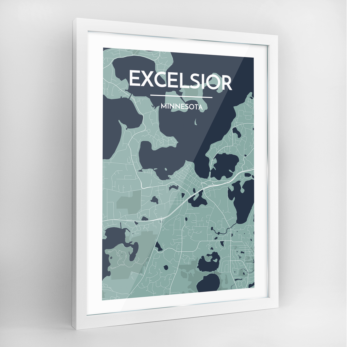Excelsior Map Art Print - Framed