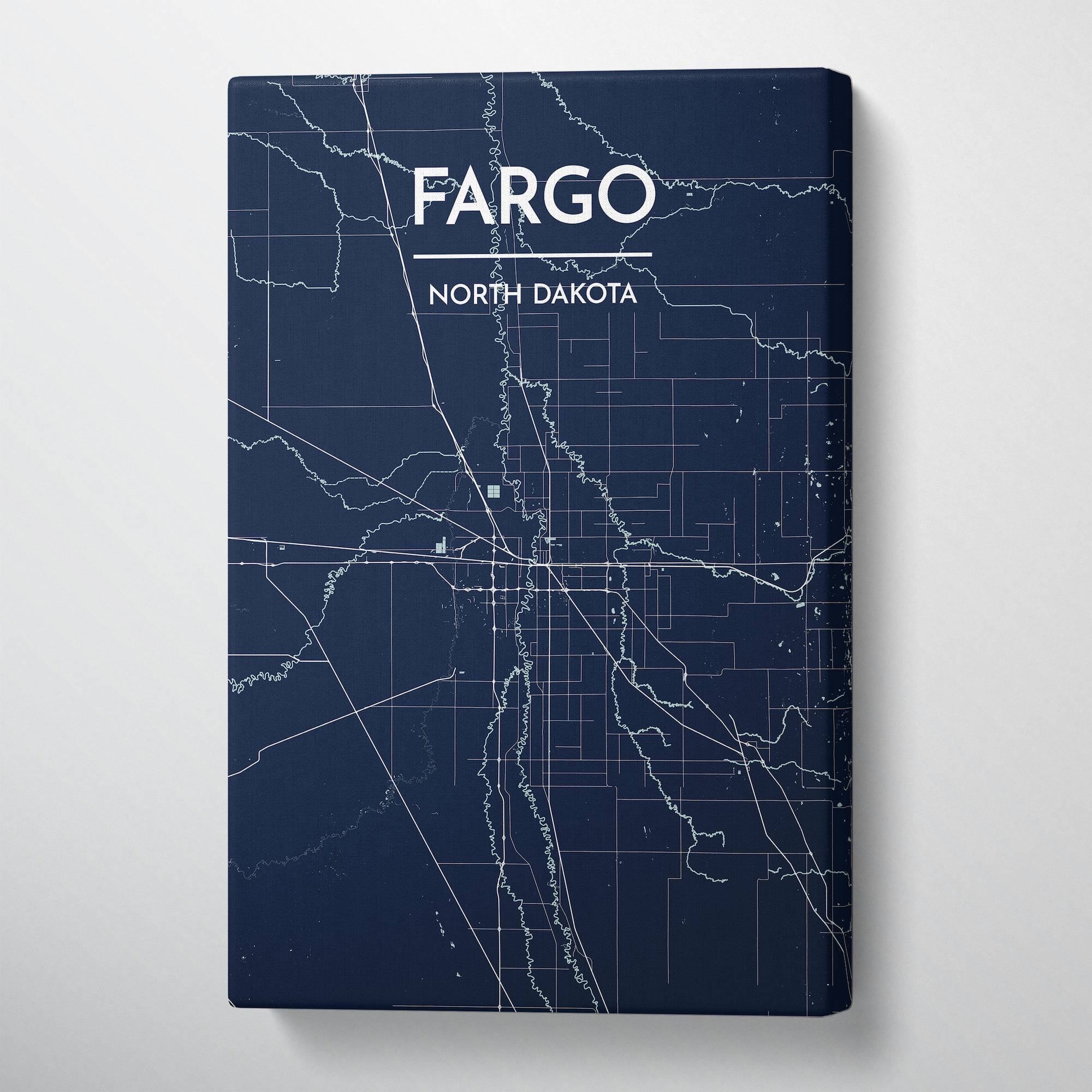 Fargo Map Canvas Wrap - Point Two Design