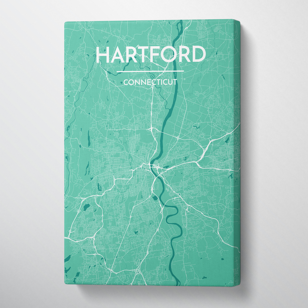 Hartford City Map Canvas Wrap - Point Two Design