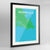 Framed Honolulu Map Art Print 24x36" Contemporary Black frame Point Two Design Group