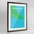 Framed Honolulu Map Art Print 24x36" Contemporary Walnut frame Point Two Design Group