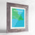 Framed Honolulu Map Art Print 24x36" Western Grey frame Point Two Design Group