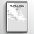Honolulu Map Art Print - Point Two Design