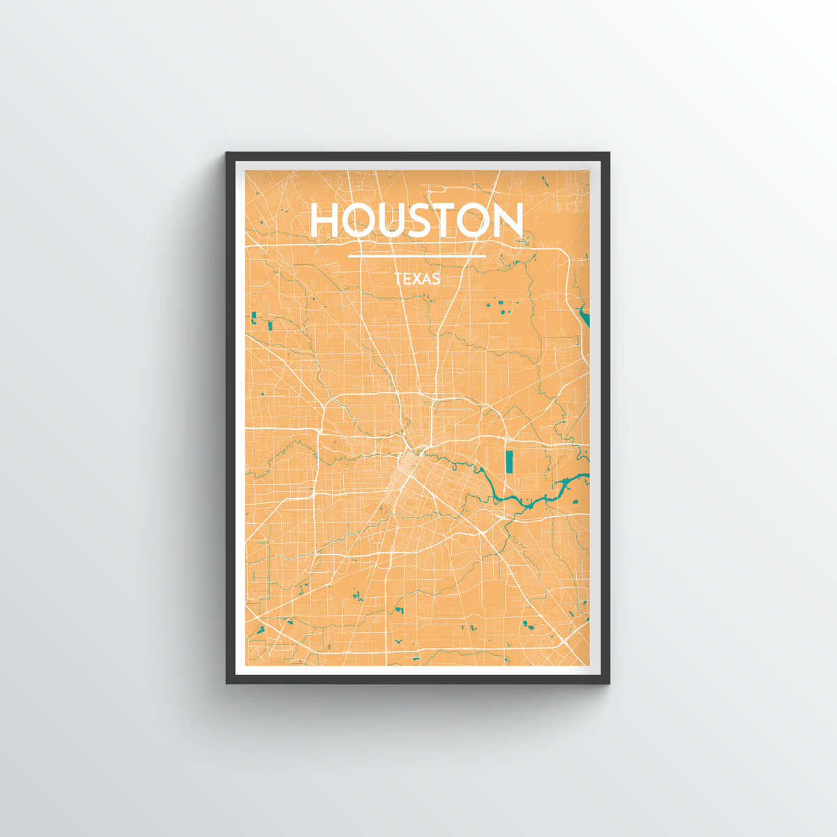 Houston Map Art Print - Point Two Design