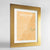 Framed Houston Map Art Print 24x36" Gold frame Point Two Design Group