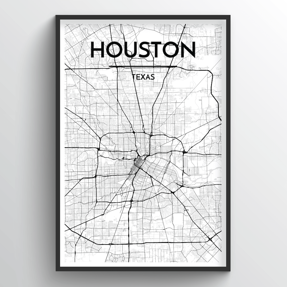 Houston Map Art Print - Point Two Design