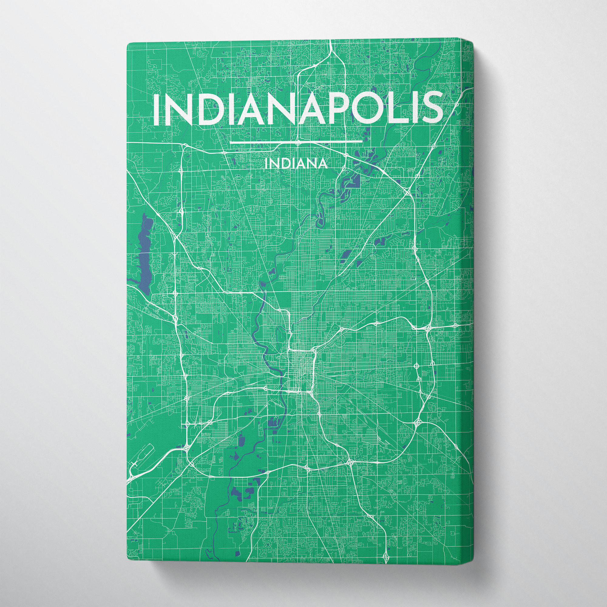 Indianapolis City Map Canvas Wrap - Point Two Design