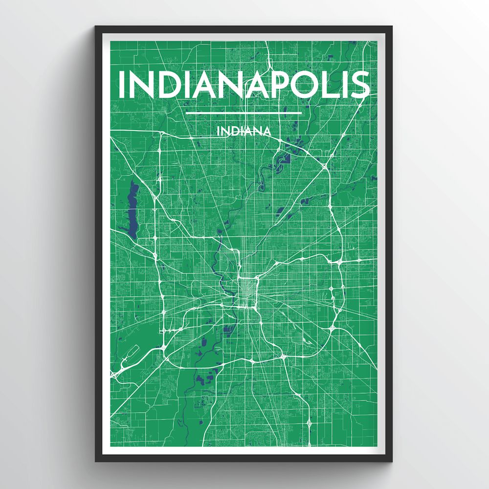 Indianapolis Map Art Print - Point Two Design