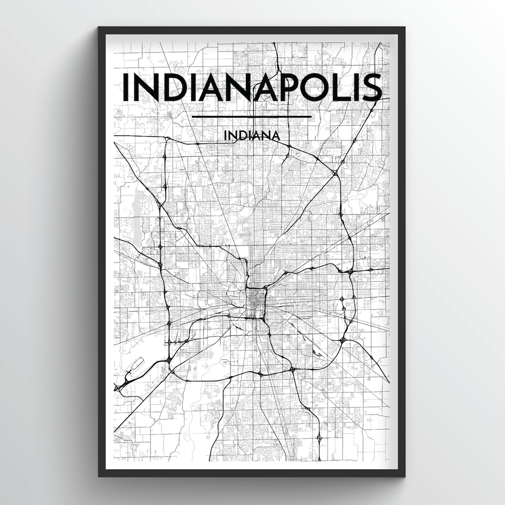 Indianapolis Map Art Print - Point Two Design