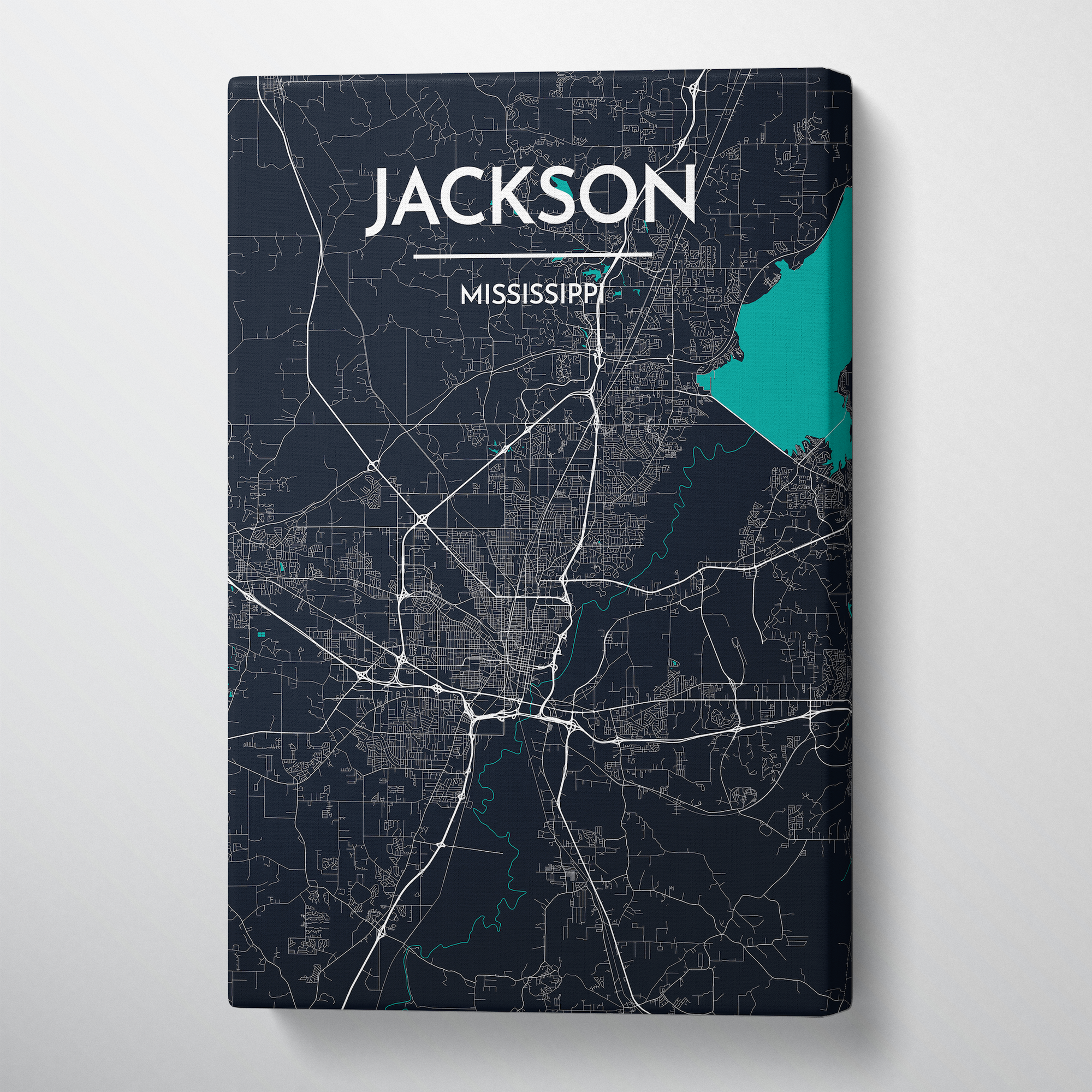Jackson City Map Canvas Wrap - Point Two Design