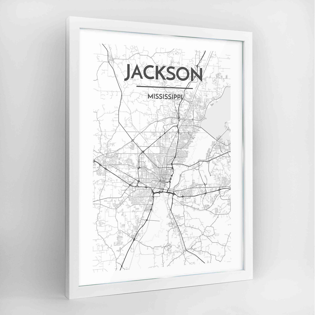 Jackson Map Art Print - Framed