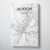 Jackson City Map Canvas Wrap - Point Two Design - Black & White Print