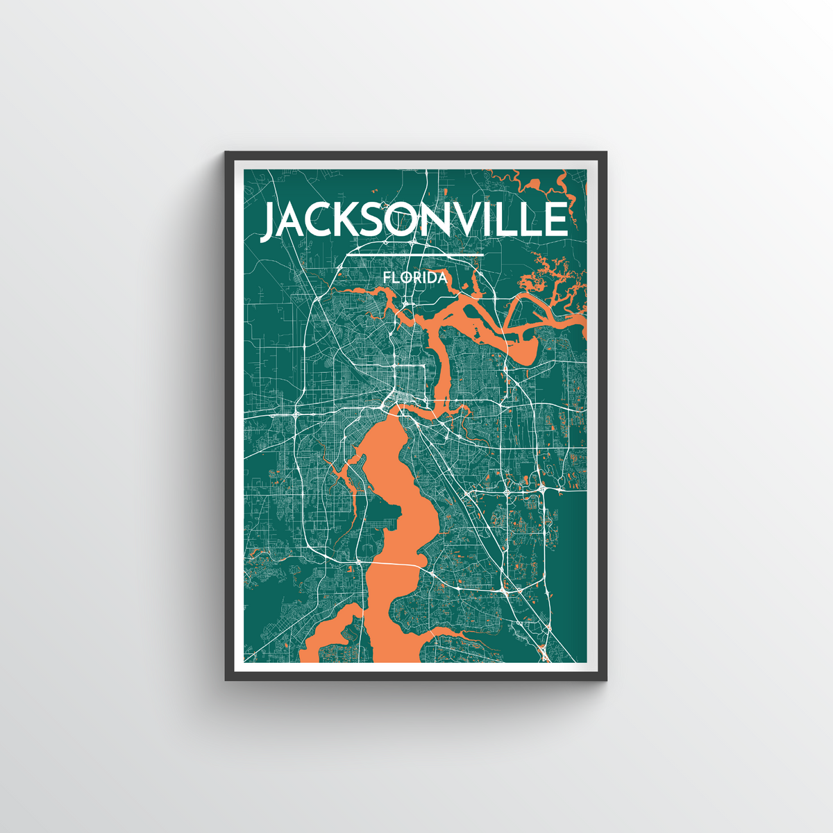 Jacksonville Map Art Print - Point Two Design