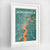Framed Jacksonville Map Art Print 24x36" Contemporary White frame Point Two Design Group