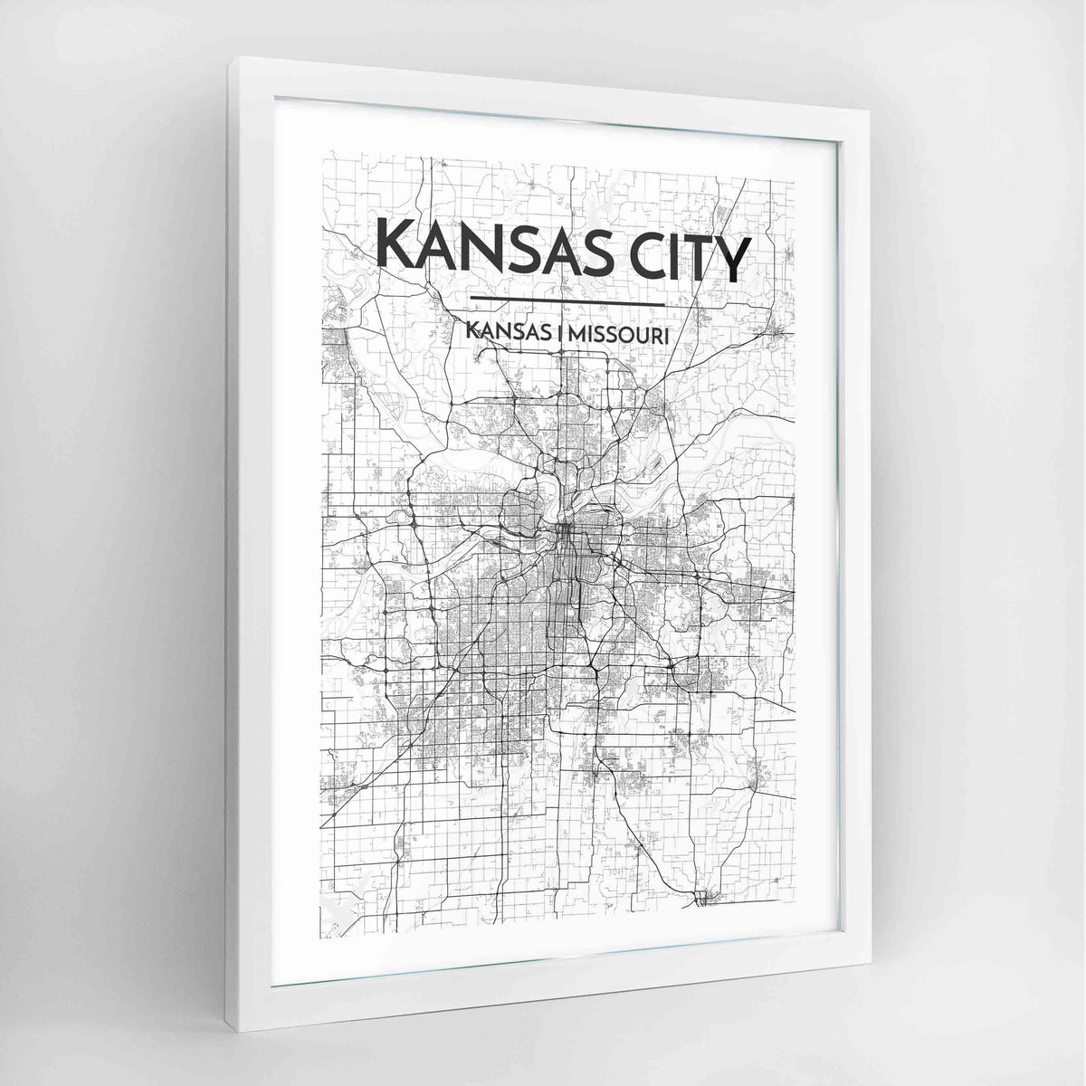 Kansas Map Art Print - Framed