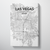 Las Vegas City Map Canvas Wrap - Point Two Design - Black & White Print