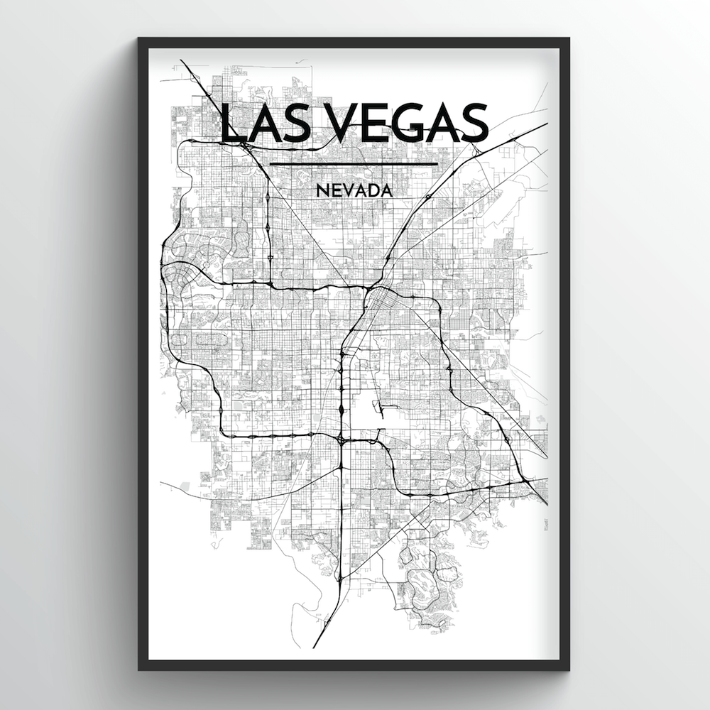 Las Vegas Map Art Print - Point Two Design