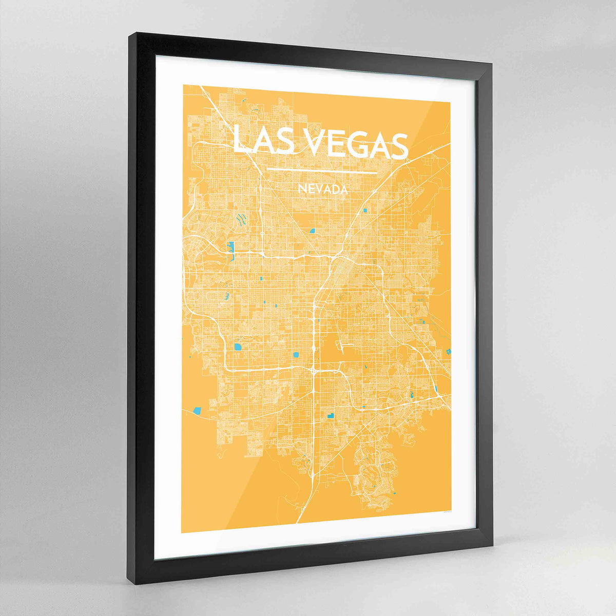 Framed Las Vegas City Map Art Print - Point Two Design
