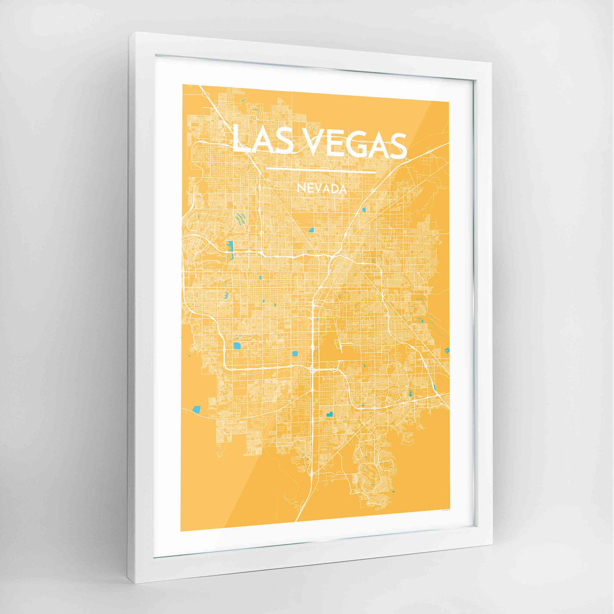 Las Vegas Map Art Print - Framed