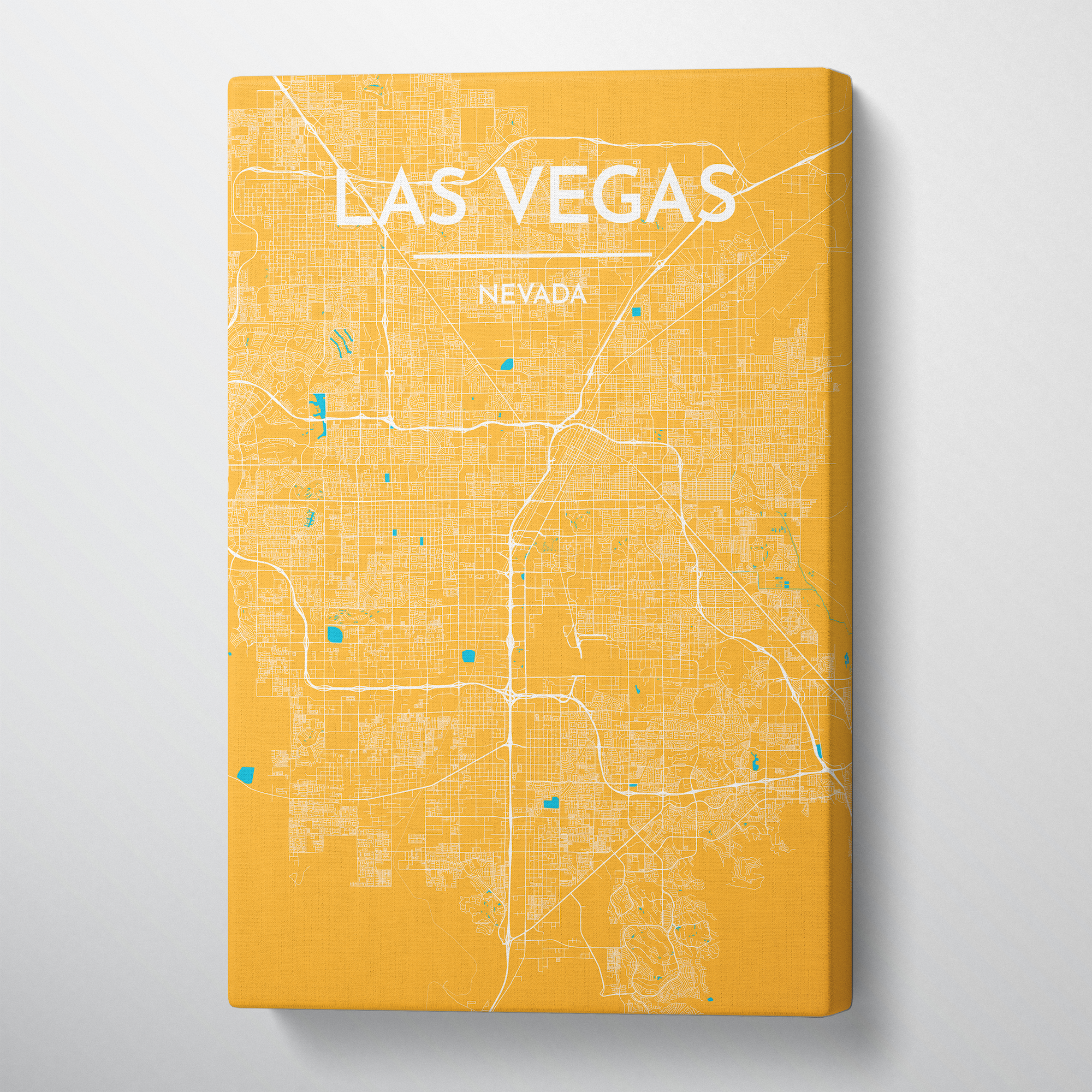Las Vegas City Map Canvas Wrap - Point Two Design