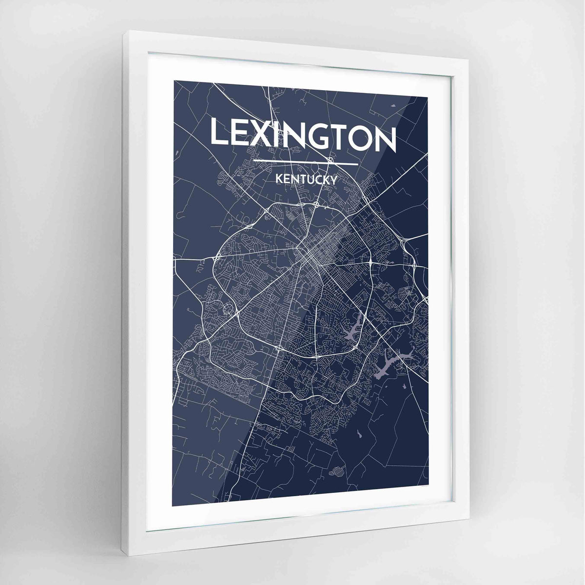 Lexington Map Art Print - Framed