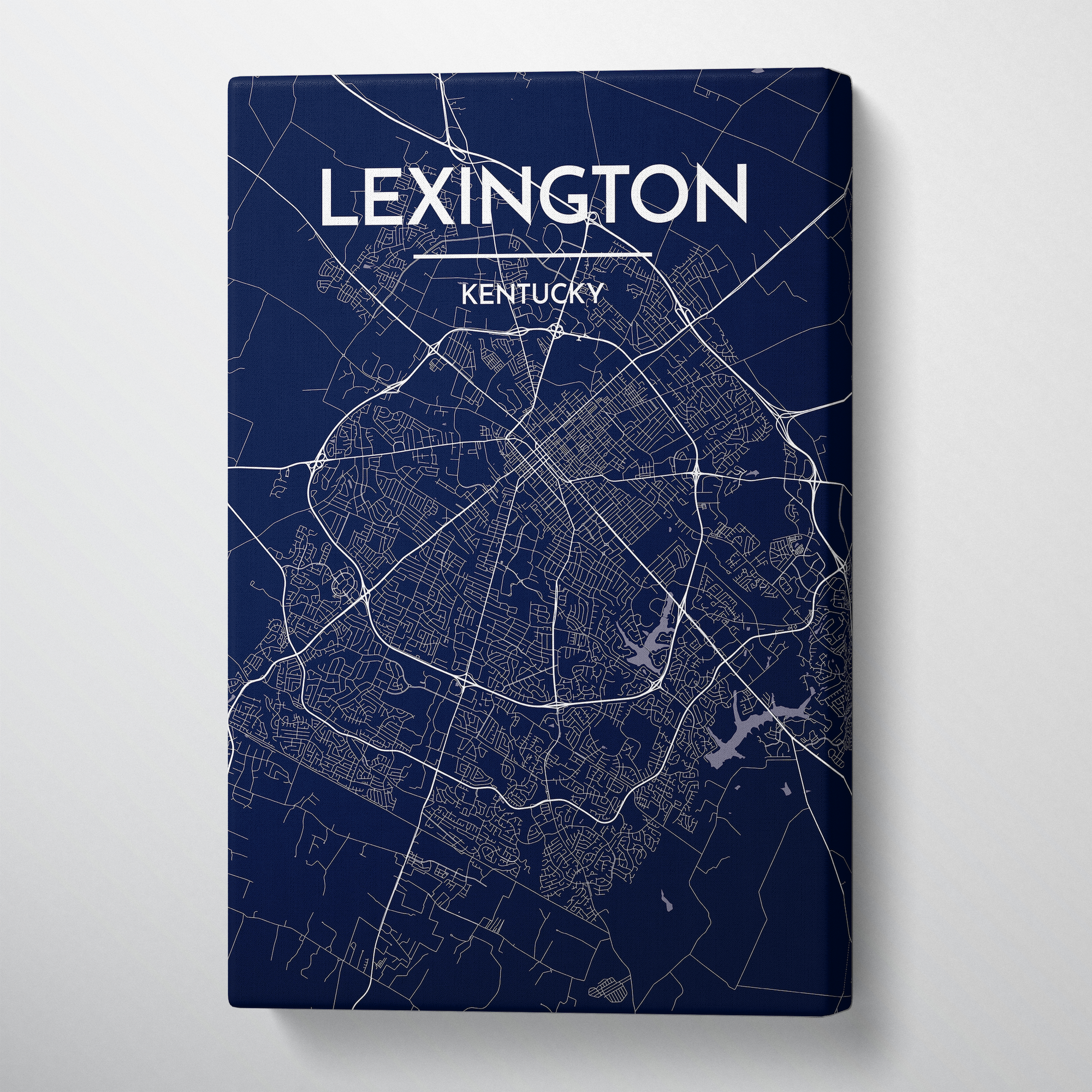 Lexington City Map Canvas Wrap - Point Two Design