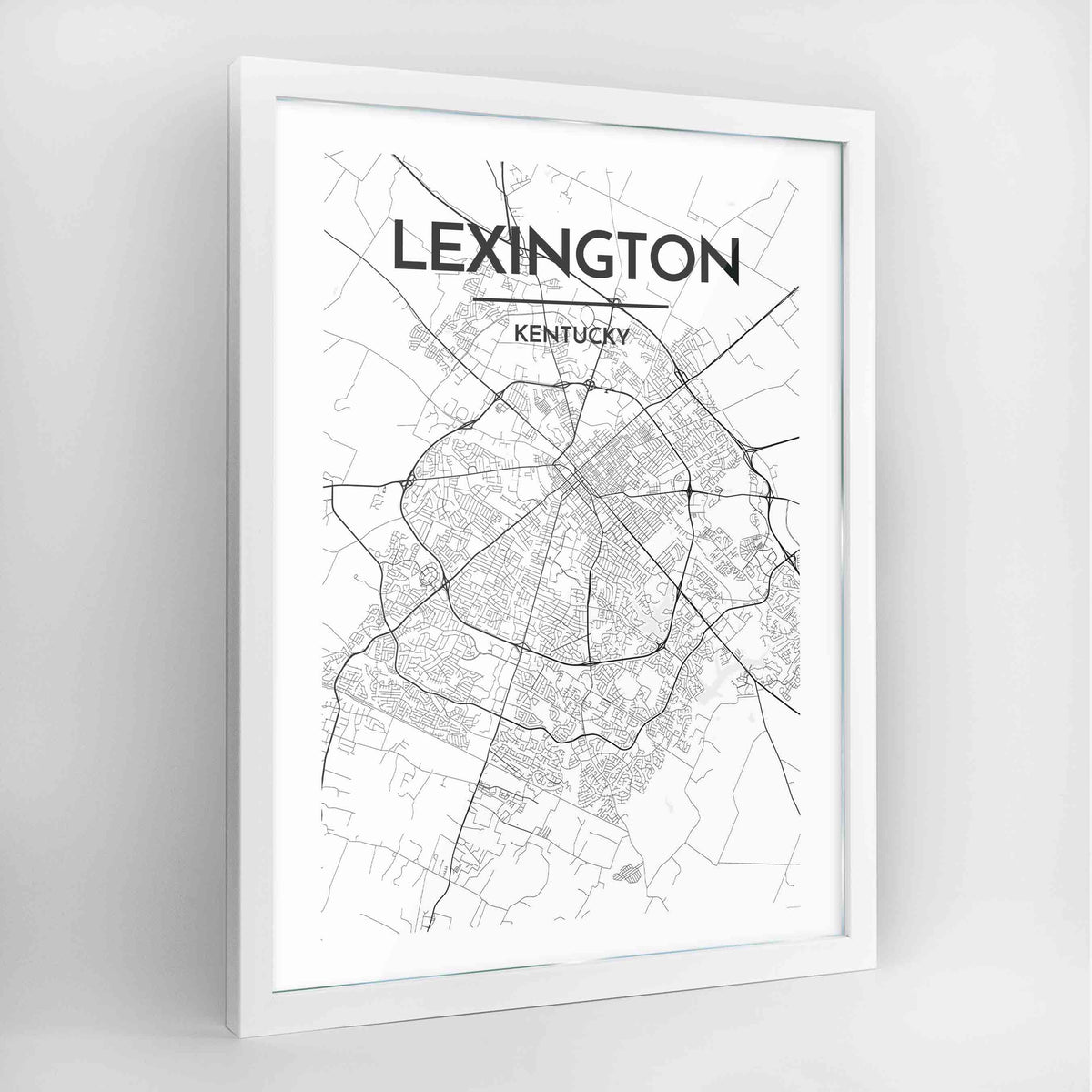 Lexington Map Art Print - Framed