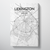 Lexington City Map Canvas Wrap - Point Two Design - Black & White Print