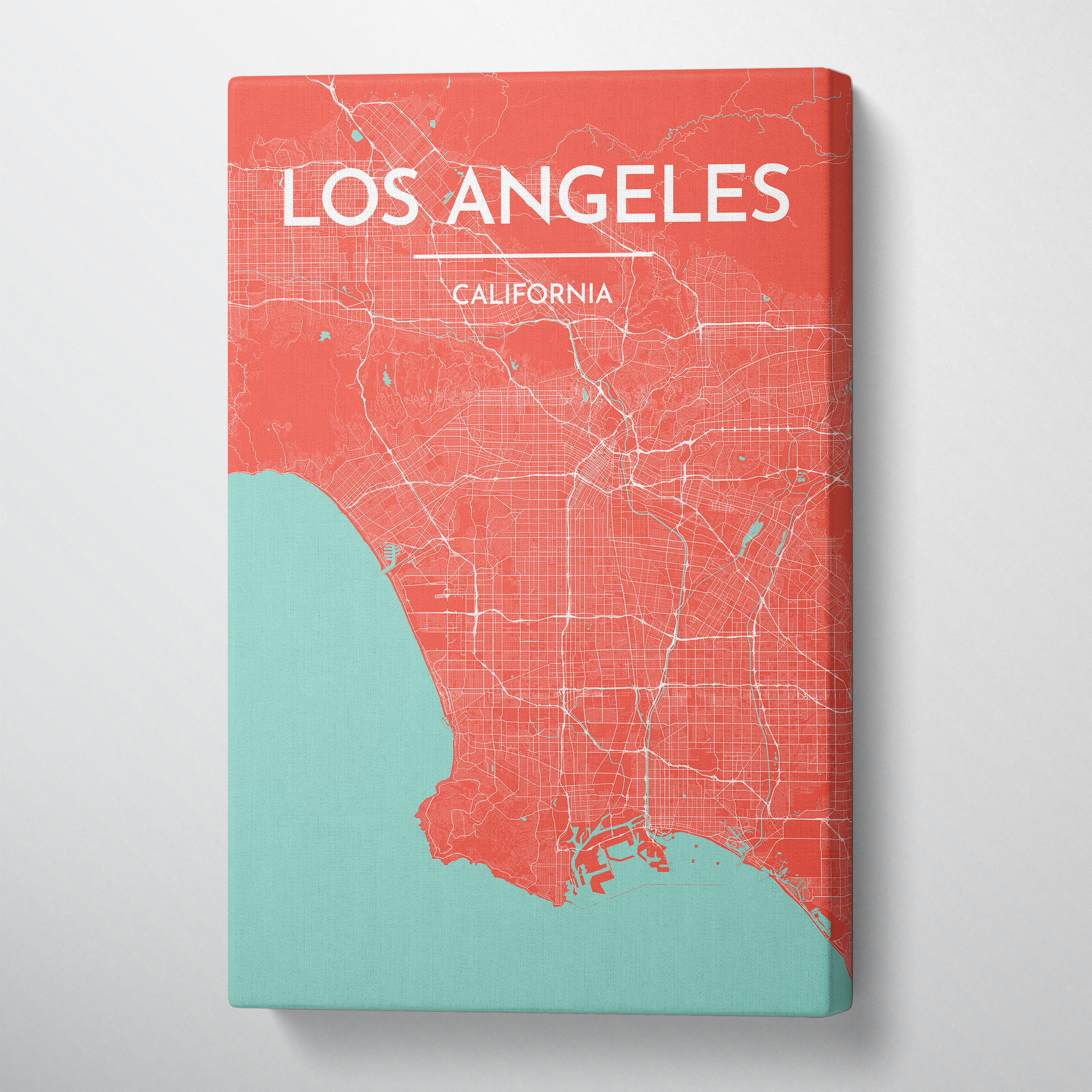 Los Angeles City Map Canvas Wrap - Point Two Design