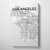 Los Angeles City Map Canvas Wrap - Point Two Design - Black & White Print